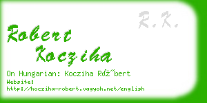 robert kocziha business card